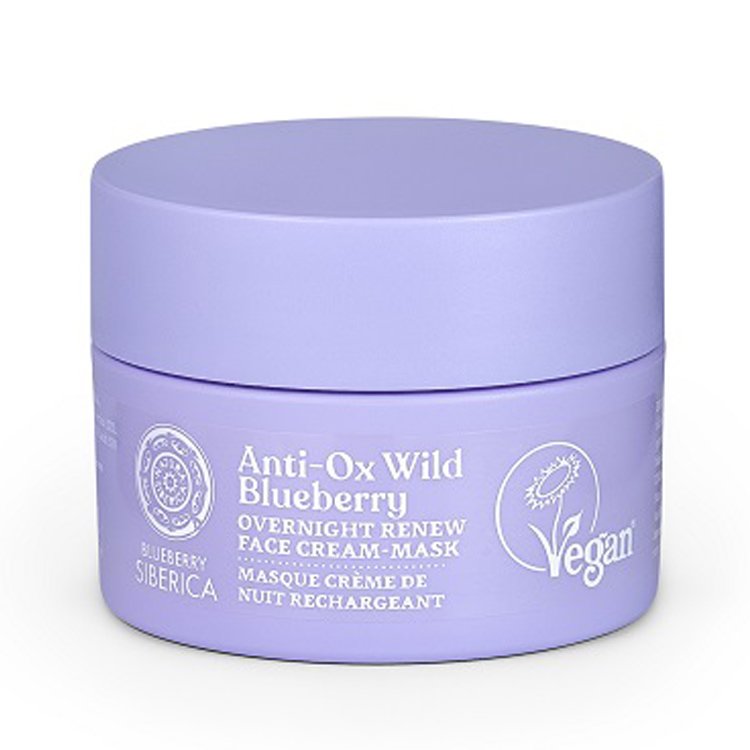 Natura Siberica Anti-OX Wild Blueberry Overnight Renewing Face Cream-Mask Κρεμομάσκα Νυκτός Ανανέωσης, για Όλους τους Τύπους Επιδερμίδας 50ml