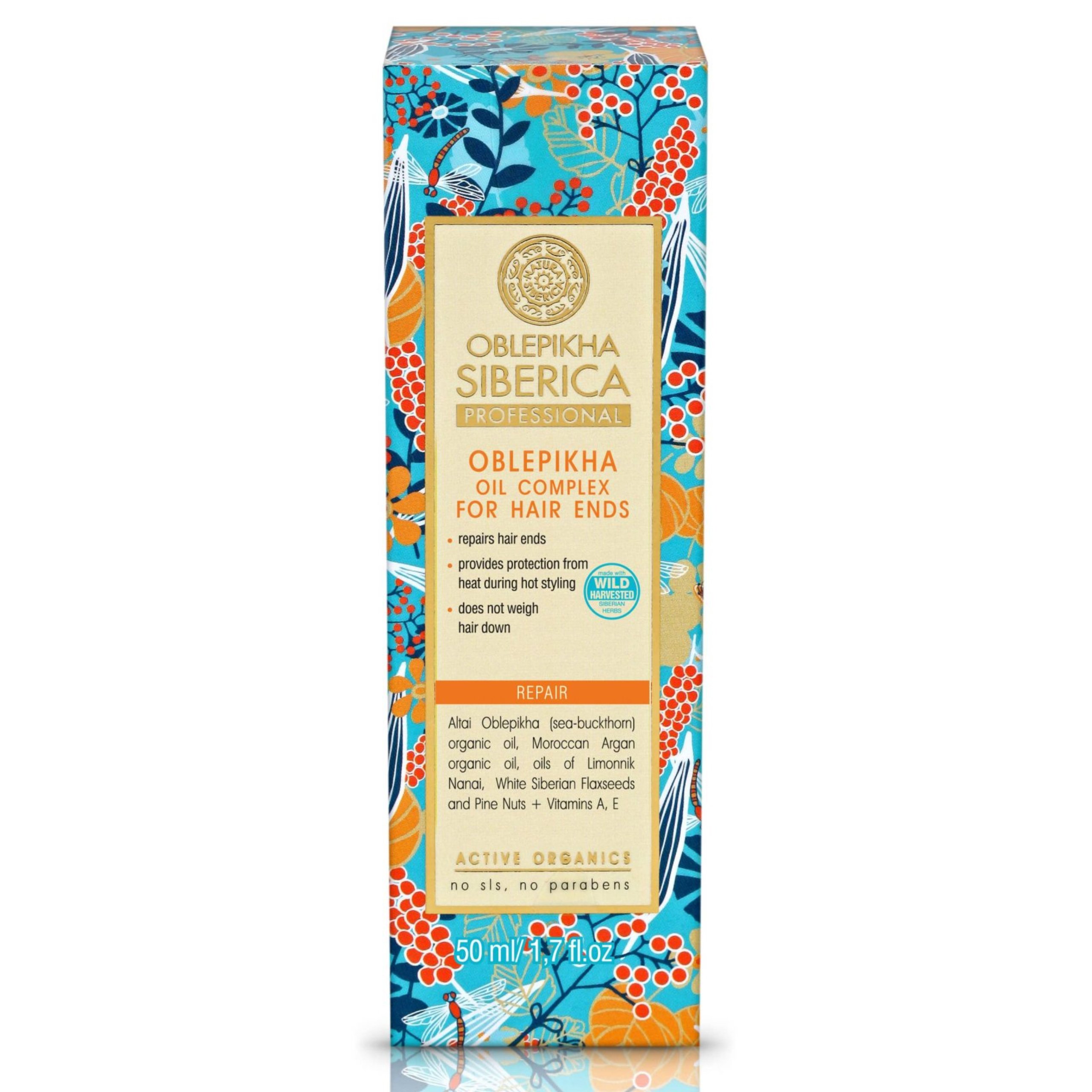 Natura Siberica Oblepikha Oil Complex For Hair Ends Λαδάκι για Άμεση Λείανση & Επιδιόρθωση της Ψαλίδας στις Άκρες των Μαλλιών 50ml