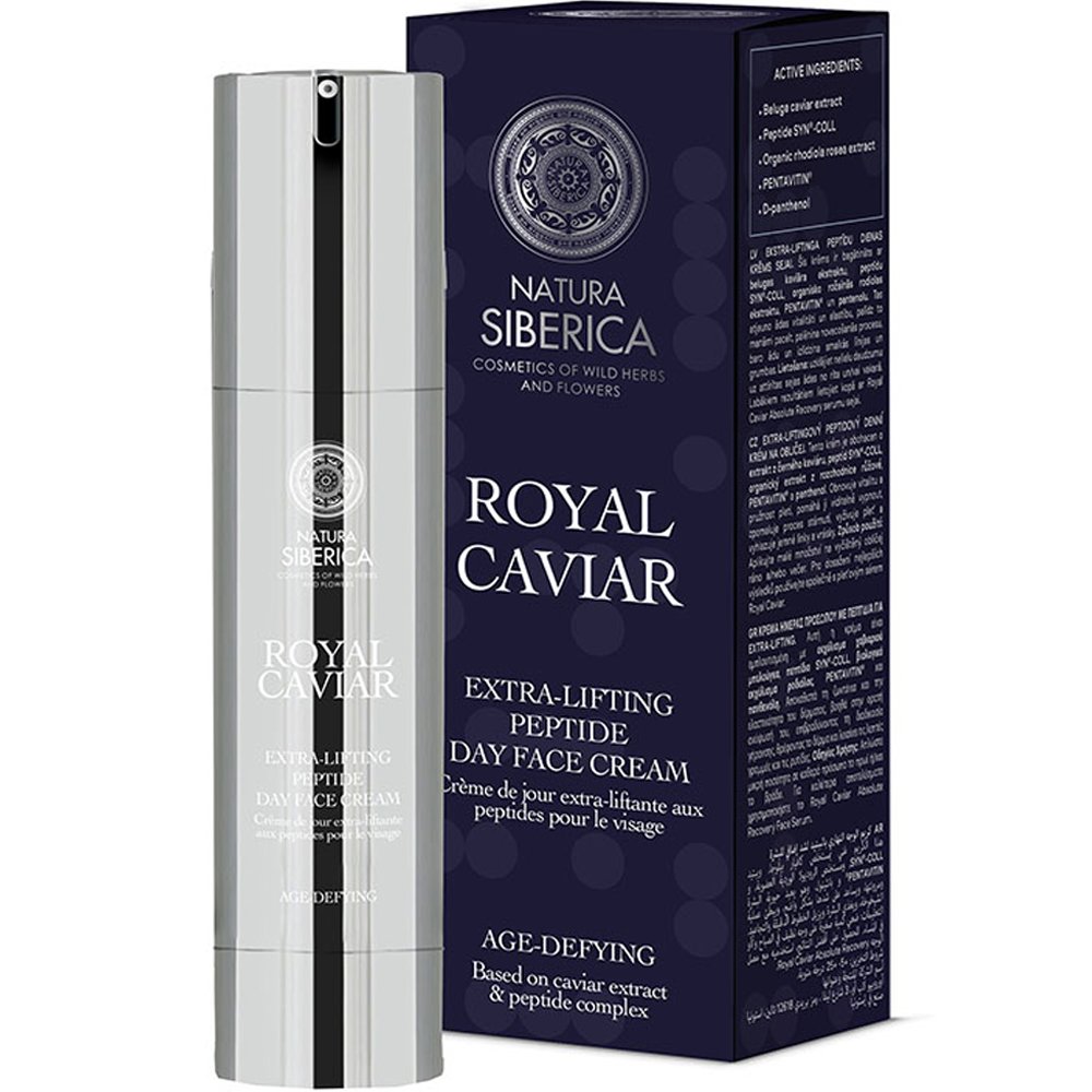 Natura Siberica Royal Caviar Extra-Lifting Peptide Day Face Cream Νο1 Βιολογική Αντιγηραντική 24ωρη Κρέμα Προσώπου Πλούσιας Υφής με Μαύρο Χαβιάρι 50ml