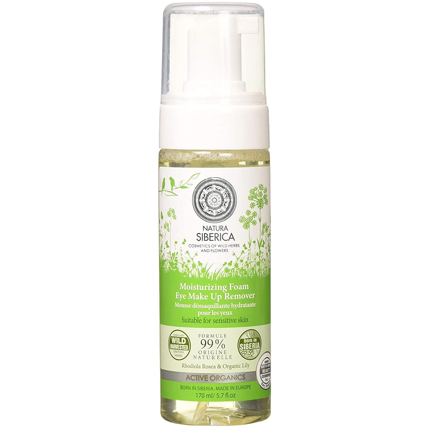 Natura Siberica Moisturizing Foam Eye Make Up Remover Ενυδατικός Αφρός Προσώπου Ντεμακιγιάζ 170ml