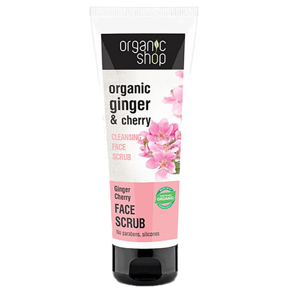 Natura Siberica Organic Shop Cleaning Face Scrub Ginger & Cherry Απαλό Απολεπιστικό Προσώπου για Καθαρισμό 75 ml