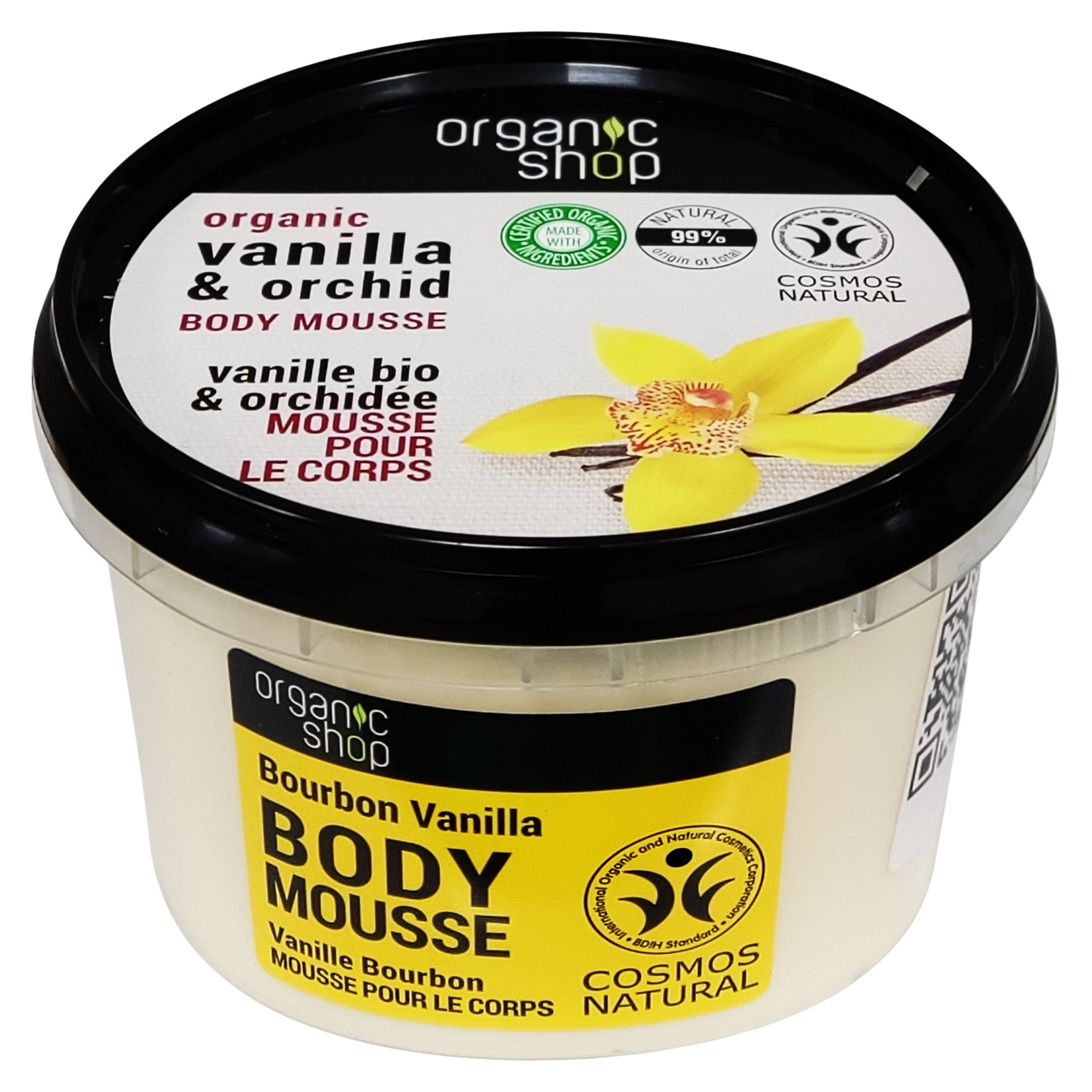 Organic Shop Vanilla & Orchid Body Mousse Ενυδατική Μους Σώματος με Βανίλια & Ορχιδέα 250ml