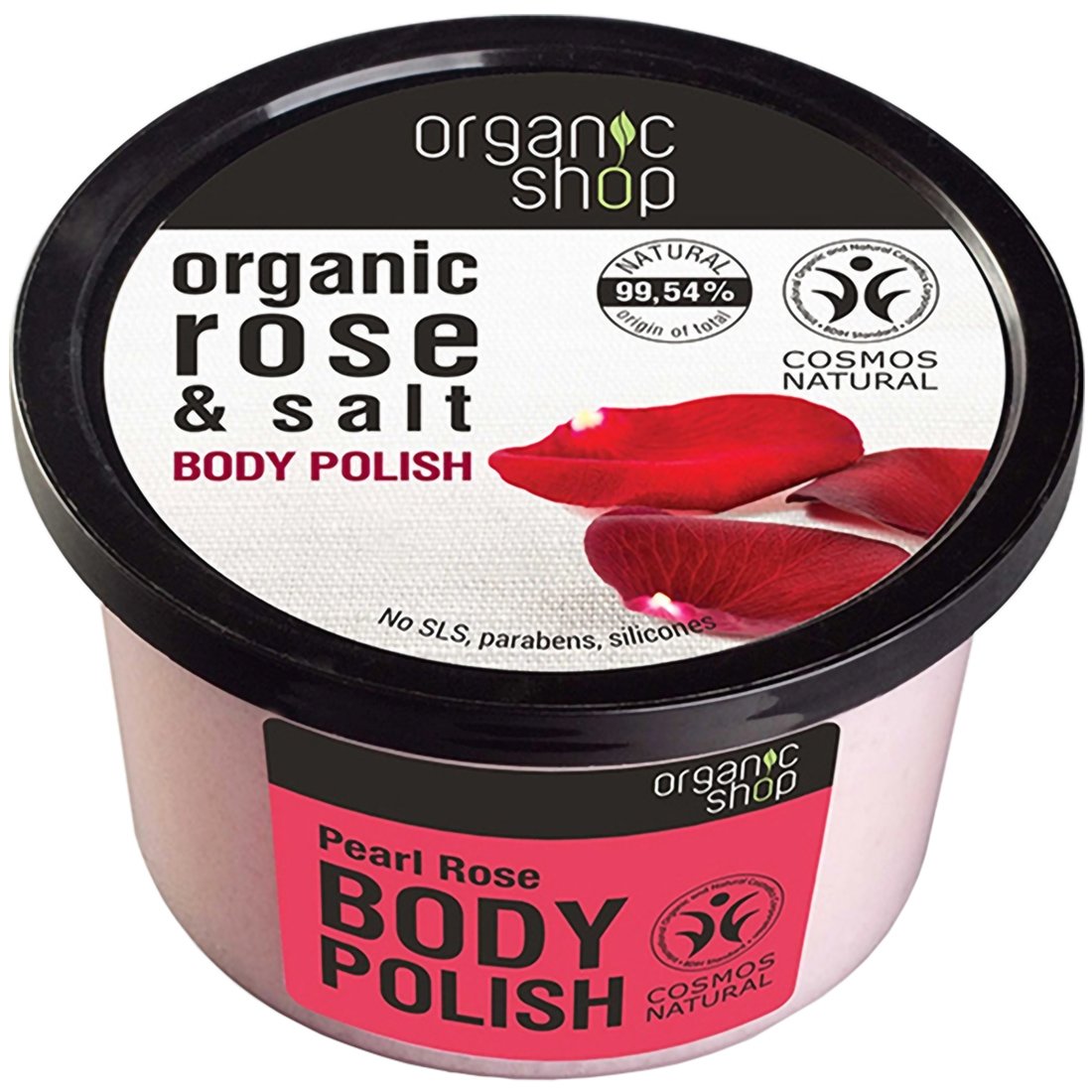 Organic Shop Firming Body Polish Rose & Salt Scrub Απολεπιστικό Σώματος με Τριαντάφυλλο & Αλάτι 250ml