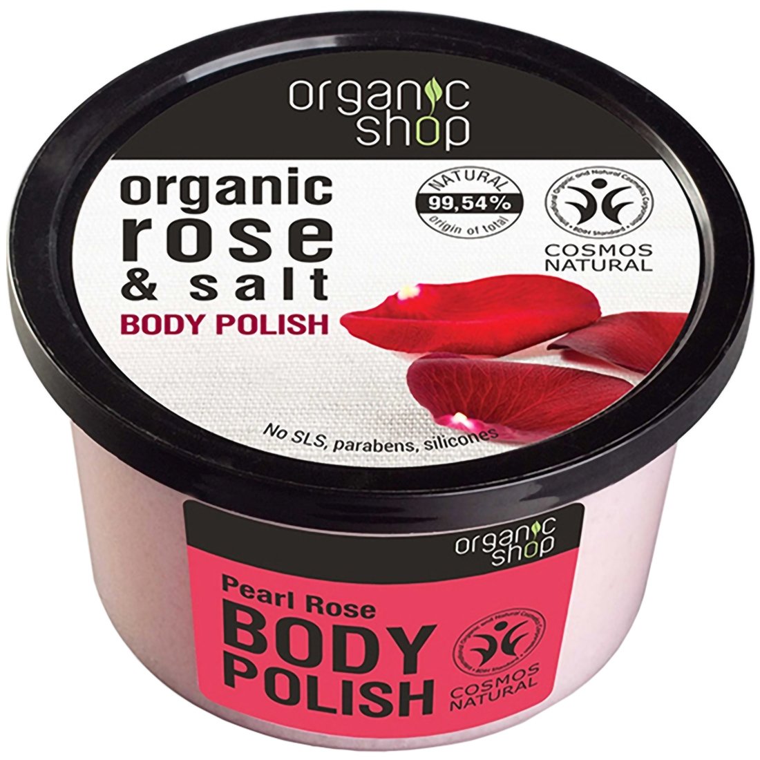 Organic Shop Firming Body Polish Rose & Salt Scrub Απολεπιστικό Σώματος με Τριαντάφυλλο & Αλάτι 250ml