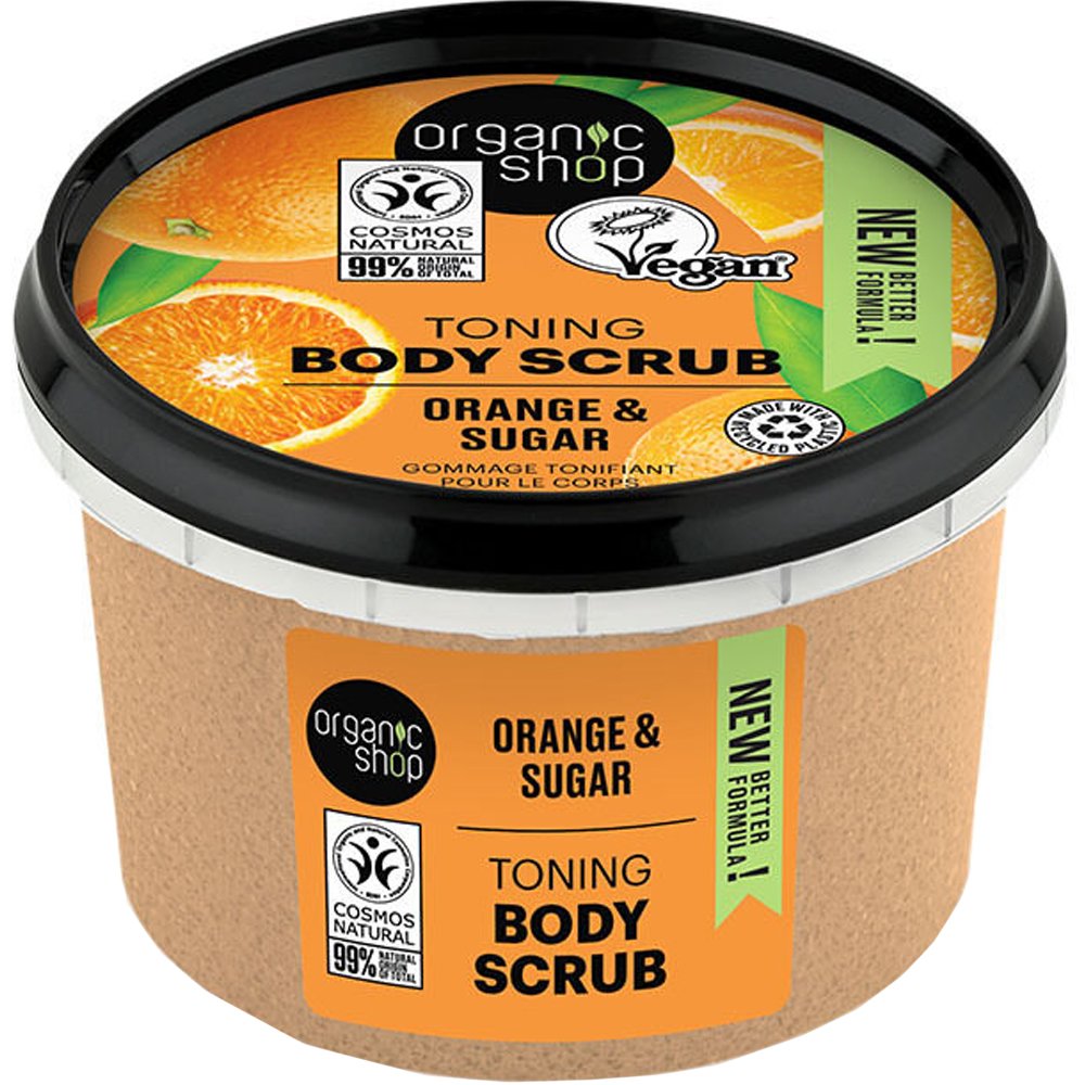 Natura Siberica Organic Shop Orange & Sugar Toning Body Scrub Τονωτικό Απολεπιστικό Σώματος με Πορτοκάλι & Ζάχαρη για Ομαλή & Απαλή Επιδερμίδα 250ml
