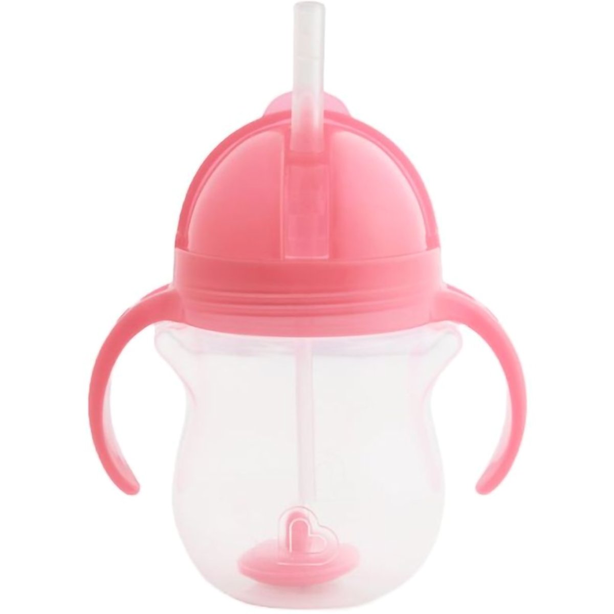 Munchkin Munchkin Tip & Sip Weighted Straw Cup 6m+ Βρεφικό Ποτήρι με Ευέλικτο Καλαμάκι - Καπάκι - Χερουλάκια για Εύκολο Κράτημα 207ml - Ανοιχτό Ροζ