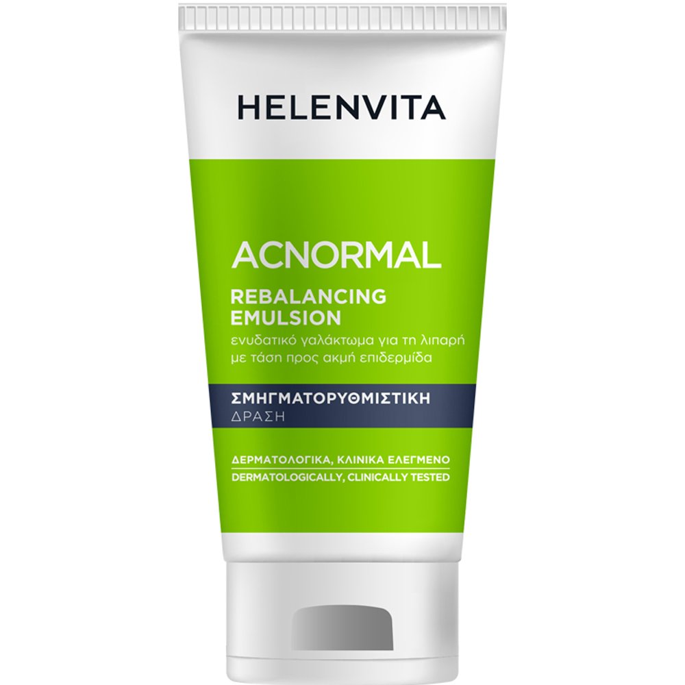 ΦΑΡΜΕΞ Helenvita ACNormal Rebalancing Emulsion Ενυδατικό Γαλάκτωμα Προσώπου για τη Λιπαρή - Τάση προς Ακμή Επιδερμίδα με Σμηγματορυθμιστική Δράση 60ml