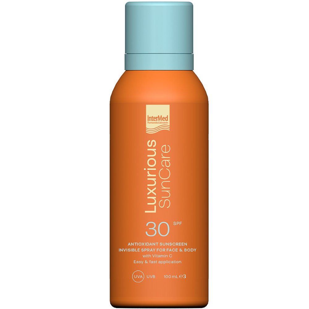 Luxurious Luxurious Sun Care Antioxidant Sunscreen Invisible Spray Spf30 Travel Size Αντηλιακό Spray Προσώπου - Σώματος Υψηλής Προστασίας με Βιταμίνη C 100ml