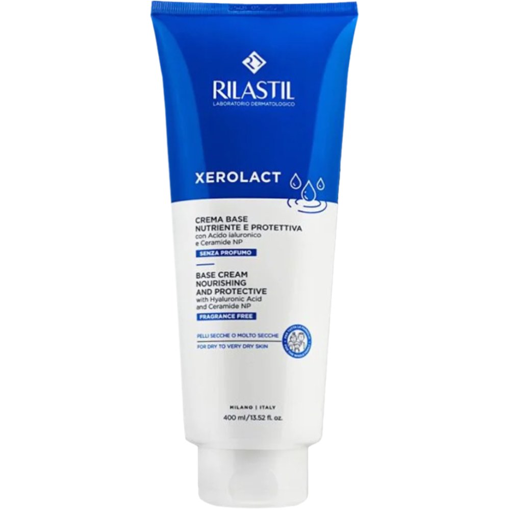 Rilastil Xerolact Base Cream Nourishing & Protective Θρεπτική Κρέμα Προσώπου – Σώματος για Όλη την Οικογένεια, Κατάλληλη για Ξηρή – Πολύ Ξηρή Επιδερμίδα 400ml