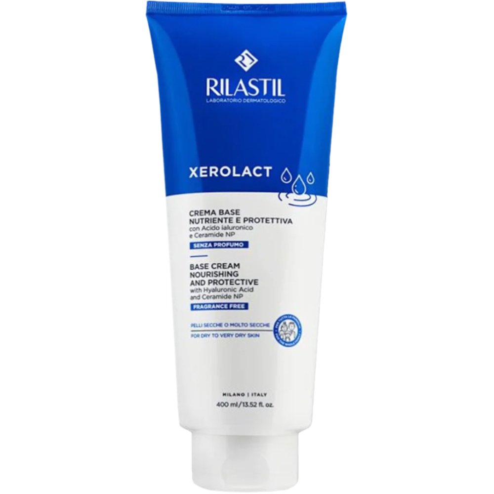 Rilastil Rilastil Xerolact Base Cream Nourishing & Protective Θρεπτική Κρέμα Προσώπου - Σώματος για Όλη την Οικογένεια, Κατάλληλη για Ξηρή - Πολύ Ξηρή Επιδερμίδα 400ml