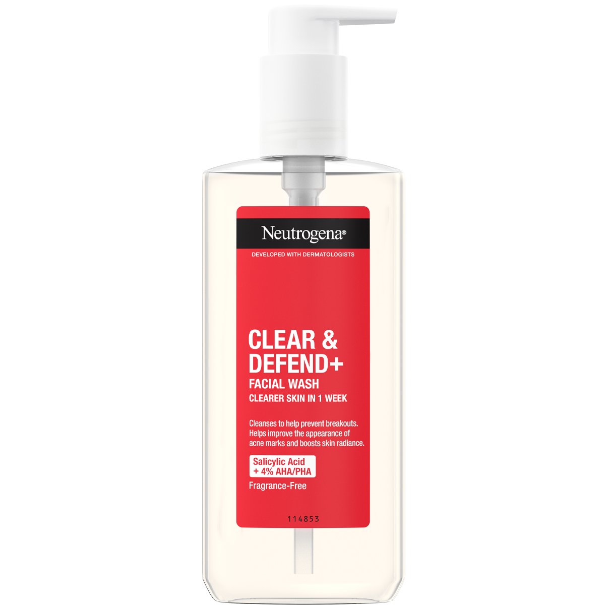 Neutrogena Neutrogena Clear & Defend+ Facial Wash Καθαριστικό Gel Προσώπου Κατάλληλο για Επιδερμίδα με Τάση Ακμής 200ml