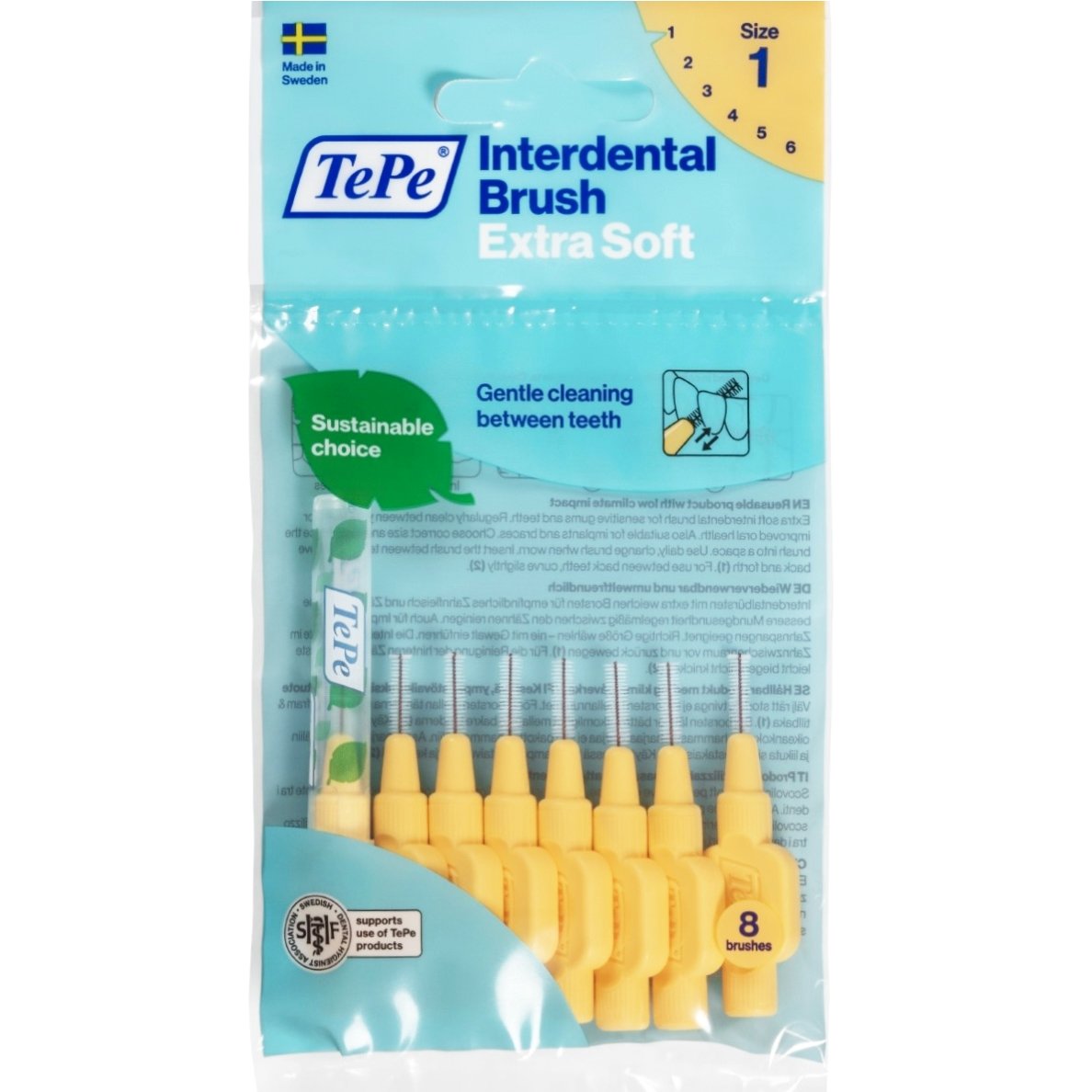TePe Interdental Brush Extra Soft Μεσοδόντια Βουρτσάκια με Μαλακές Ίνες για Ευαίσθητα Δόντια & Ούλα 8 Τεμάχια – Size 1 (0.45mm)
