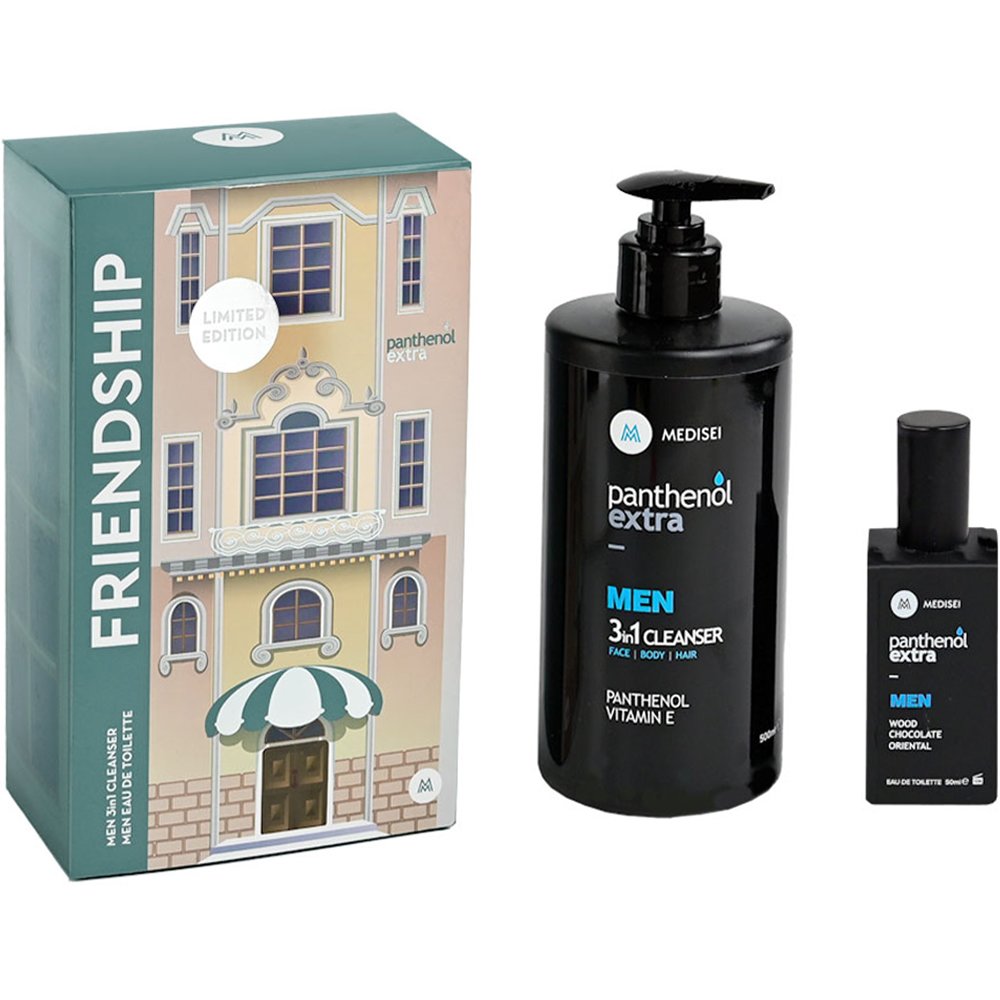 Medisei Promo Panthenol Extra Men 3in1 Cleanser 500ml & Men Eau de Toilette 50ml