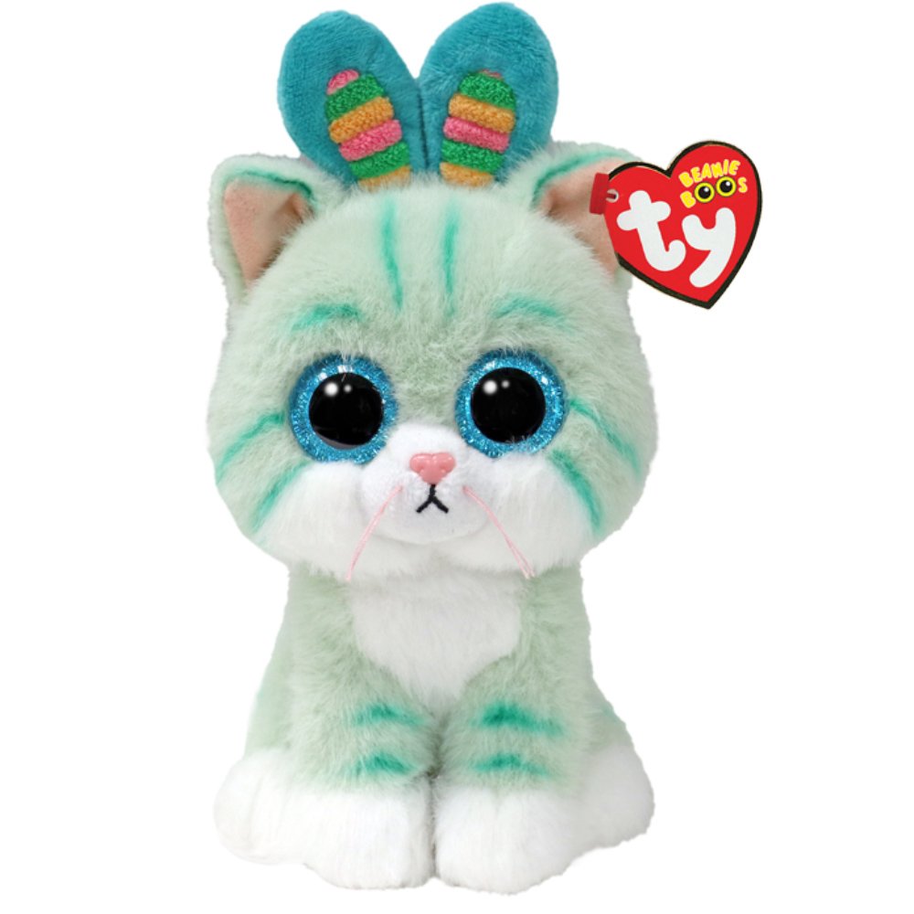 Ty Ty Beanie Babies Gumdrop Plushie Λούτρινο Παιδικό Παιχνίδι Πετρόλ Γάτα 1 Τεμάχιο