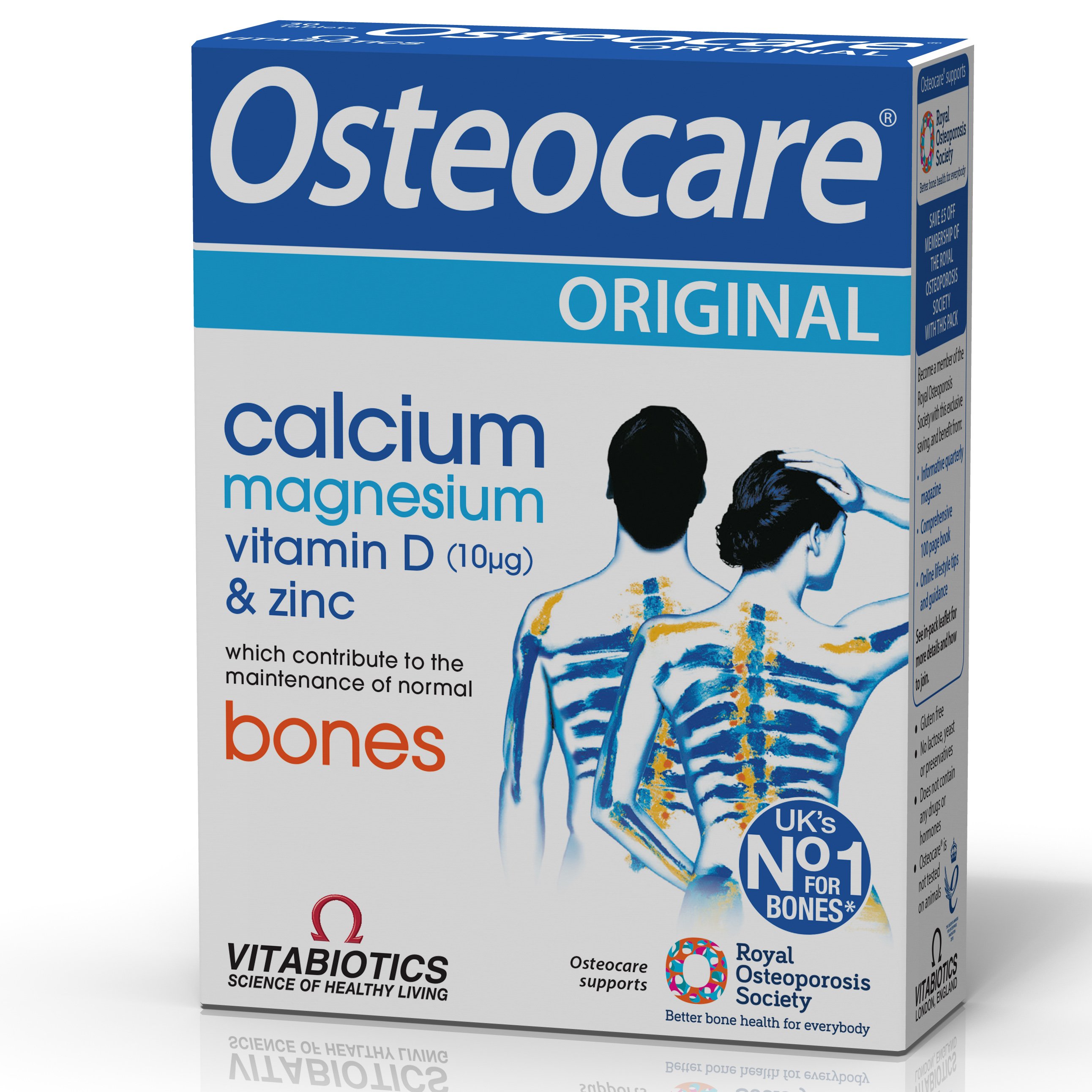 Vitabiotics Osteocare Original Συμπλήρωμα Διατροφής, Συνδυασμός Ασβεστίου, Βιταμίνης D, Μαγνησίου Και Ψευδαργύρου 30Tabs