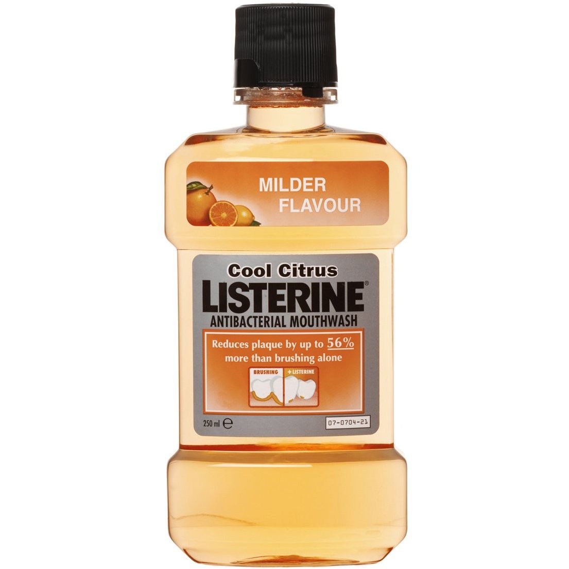 Listerine Solution Cool Citrus Καταπολεμά τα Μικρόβια που Προκαλούν την Οδοντική Πλάκα και την Κακοσμία 250ml