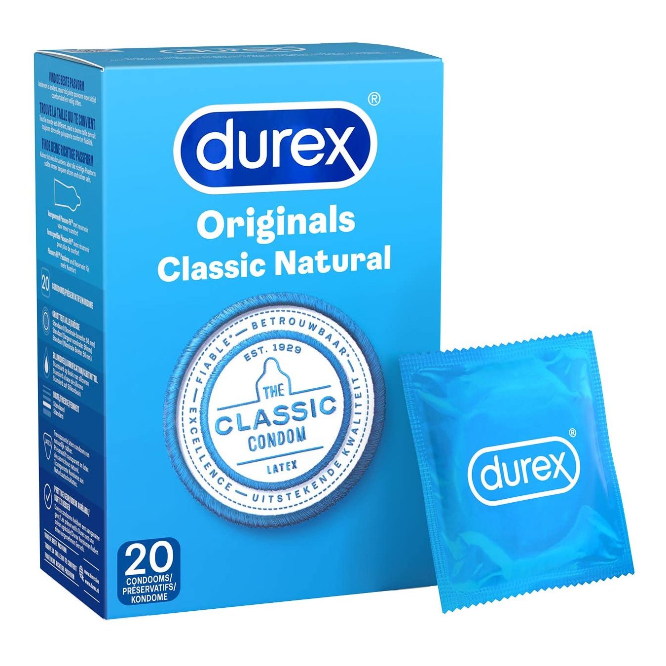 Durex Classic 12 Τεμάχια,Τα Κλασσικά Ευκολοφόρετα Προφυλακτικά Durex