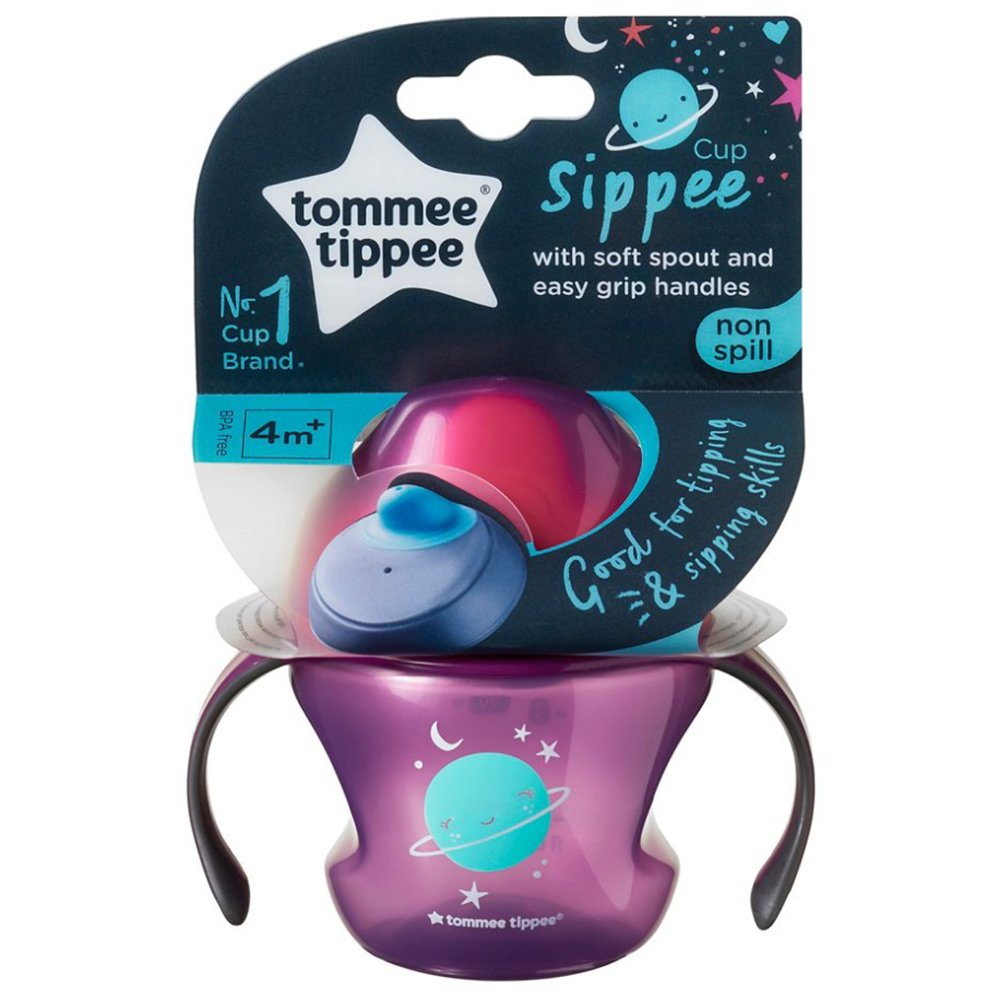 Tommee Tippee Tommee Tippee Sippee Cup 4m+ Κωδ 447150 Εκπαιδευτικό Κύπελλο με Στόμιο & Λαβές Μωβ 150ml