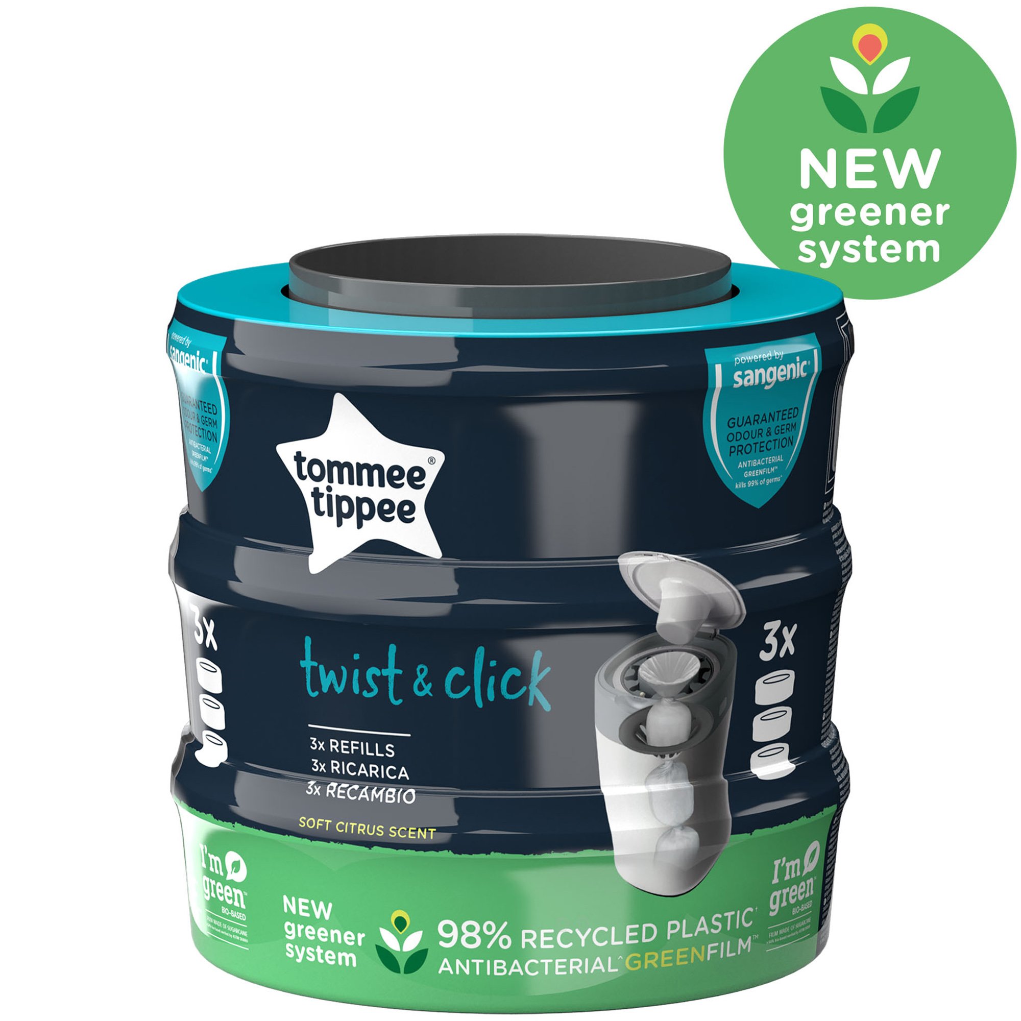 Tommee Tippee Tommee Tippee Twist & Click Refill Κωδ 85102201 Ανταλλακτική Κασέτα Κάδου Απόρριψης Πάνας 3 Τεμάχια
