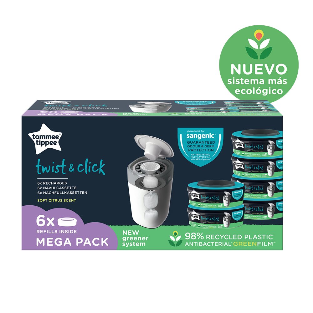 Tommee Tippee Tommee Tippee Twist & Click Refill Κωδ 85102301 Ανταλλακτικές Κασέτες Κάδου Απόρριψης Πάνας 6 Τεμάχια