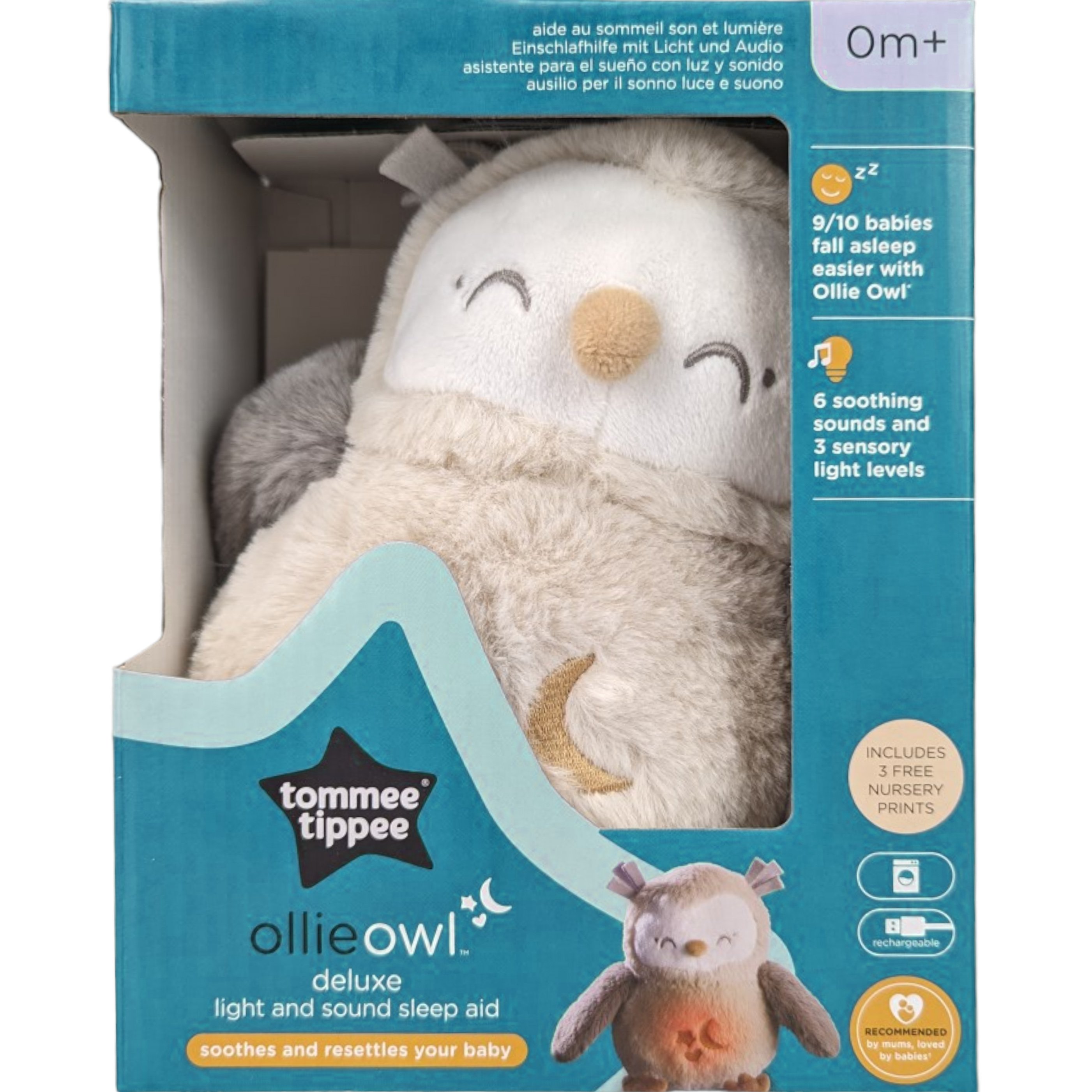 Tommee Tippee Tommee Tippee Deluxe Light & Sound Sleep Aid Ollie Owl 0m+, Βοήθημα Ύπνου με Ήχους & Ενσωματωμένο Νυχτερινό Φως 1 Τεμάχιο