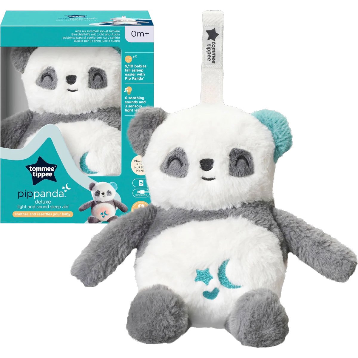 Tommee Tippee Tommee Tippee Deluxe Light & Sound Sleep Aid Pip Panda 0m+, Βοήθημα Ύπνου με Ήχους & Ενσωματωμένο Νυχτερινό Φως 1 Τεμάχιο