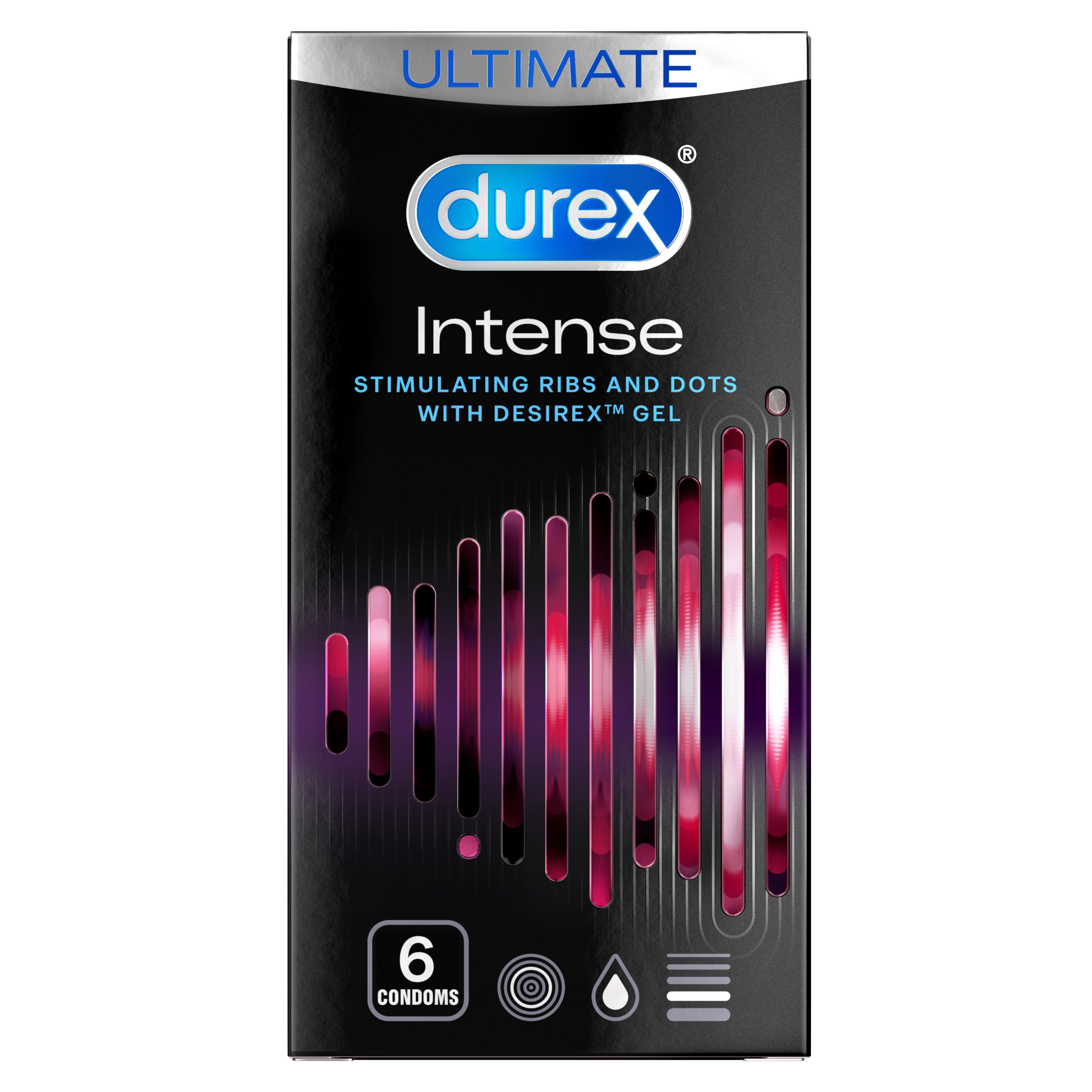 Durex Intense Stimulating Condoms Διεγερτική Υφή με Ραβδώσεις και Κουκίδες 6 Τεμάχια