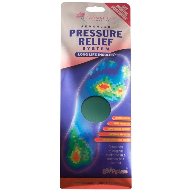 Carnation Advanced Pressure Relief Insoles Αντιμικροβιακοί Πάτοι Απορρόφησης Κραδασμών One Size 1 Ζευγάρι