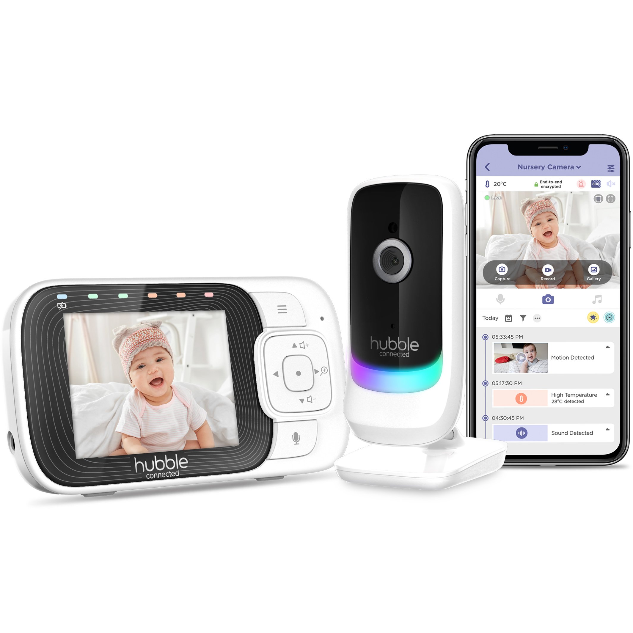Hubble Connected Hubble Connected Nursery Pal Essential 2.8" Smart Video Baby Monitor with Night Light Οθόνη Μωρού Αμφίδρομης Επικοινωνίας 1 Τεμάχιο