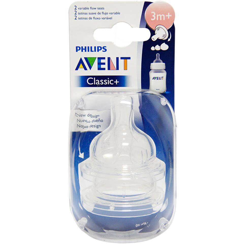 Avent Classic+ Θηλή Σιλικόνης Μεταβλητής Ροής 3+ Μηνών 2τμχ