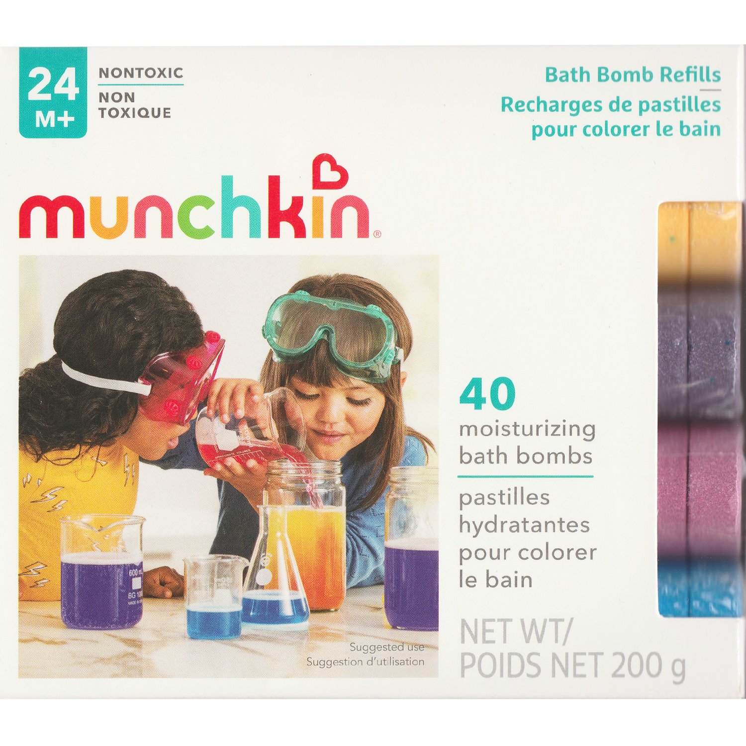 Munchkin Munchkin Bath Bomb Refills Εκπαιδευτικό Παιχνίδι για την Εναλλαγή των Χρωμάτων με Παιδικές Βόμβες Βυθού για το Μπάνιο 24m+, 40 Τεμάχια