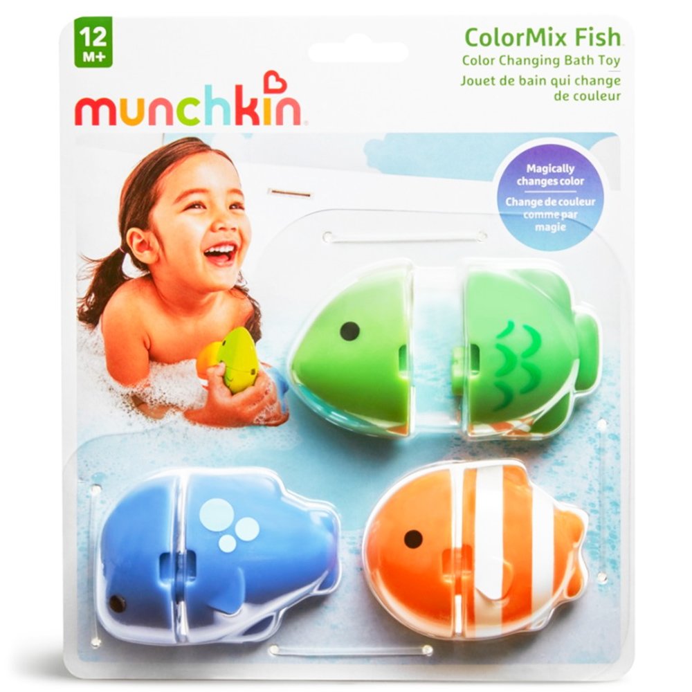 Munchkin Munchkin ColourMix Fish Colour Παιχνίδι Εκμάθσης με Πλωτά Ψαράκια για το Μπάνιο που Αλλάζουν Χρώμα στο Ζεστό Νερό 12m+, 3 Τεμάχια