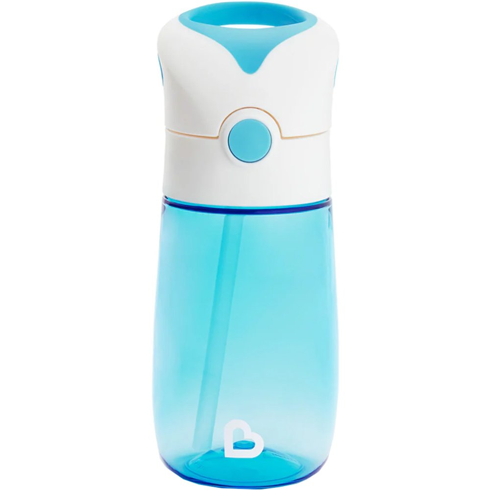 Munchkin Munchkin Flip & Go Straw Cup 18m+ Κύπελλο για Νήπια Κατασκευασμένο από Εξαιρετικά Σκληρό Υλικό με Μαλακό Καλαμάκι Σιλικόνης 355ml - Γαλάζιο