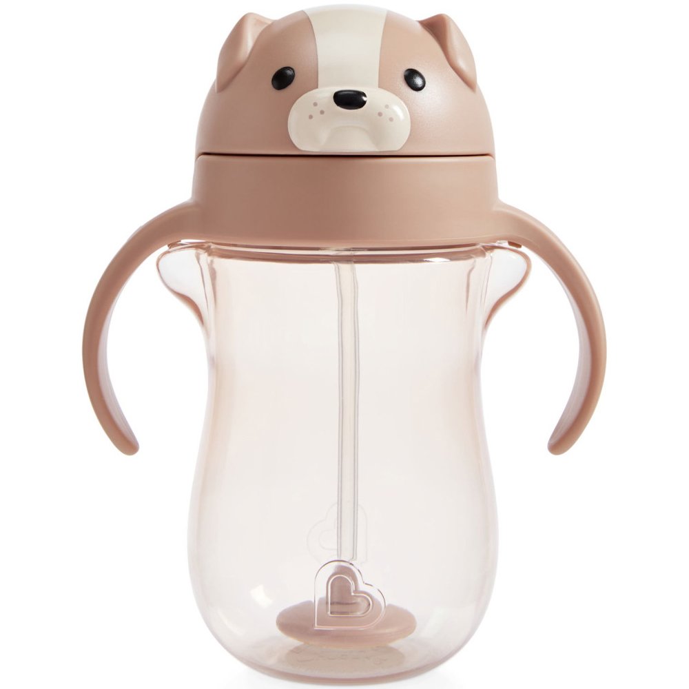 Munchkin Tip & Sip Weighted Straw Cup 9m+, Εκπαιδευτικό Κύπελλο με Καλαμάκι Χωρίς Διαρροές 296ml - Dog