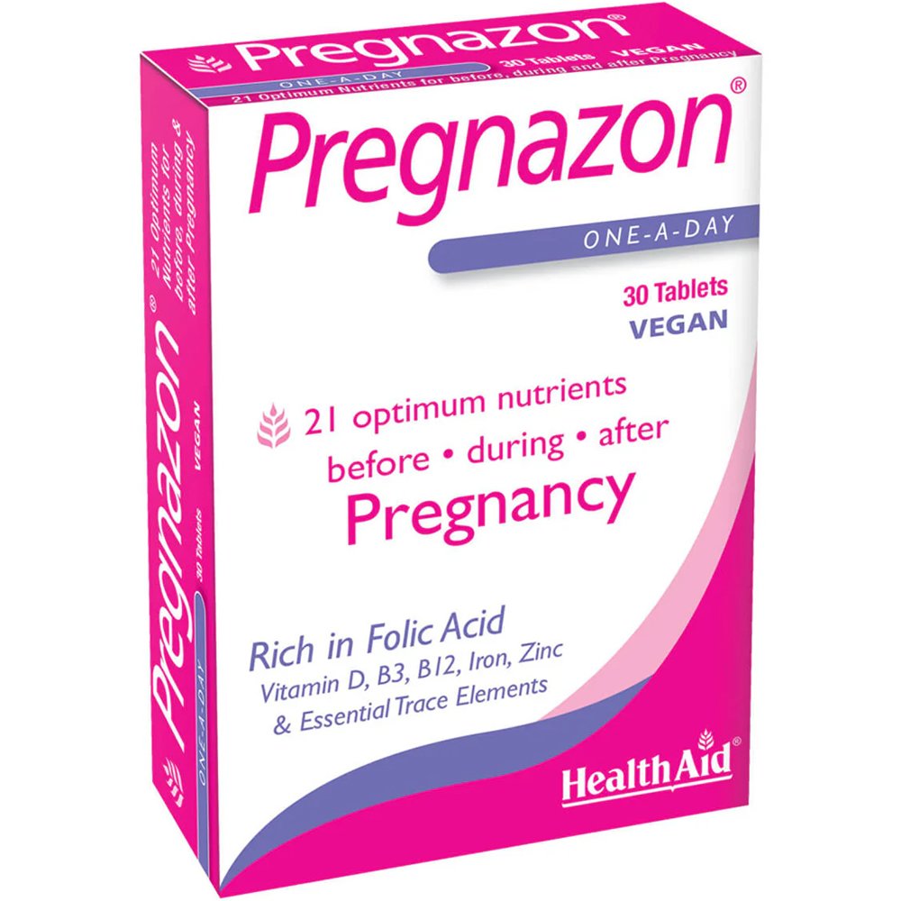 Health Aid Health Aid Pregnazon Συμπλήρωμα Διατροφής Εξειδικευμένης Φόρμουλας Βιταμινών, Μετάλλων & Ενζύμων για Υποστήριξη του Γυναικείου Οργανισμού από τη Σύλληψη Μέχρι & το Θηλασμό 30tabs