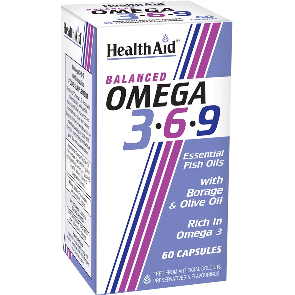 Health Aid Omega 3-6-9 Συμπλήρωμα Διατροφής Συμπλέγματος Ωμέγα Λιπαρών Οξέων για την Ομαλή Λειτουργία του Ανοσοποιητικού Συστήματος & Όρασης Κατάλληλο για Ρύθμιση Χοληστερίνης 60caps