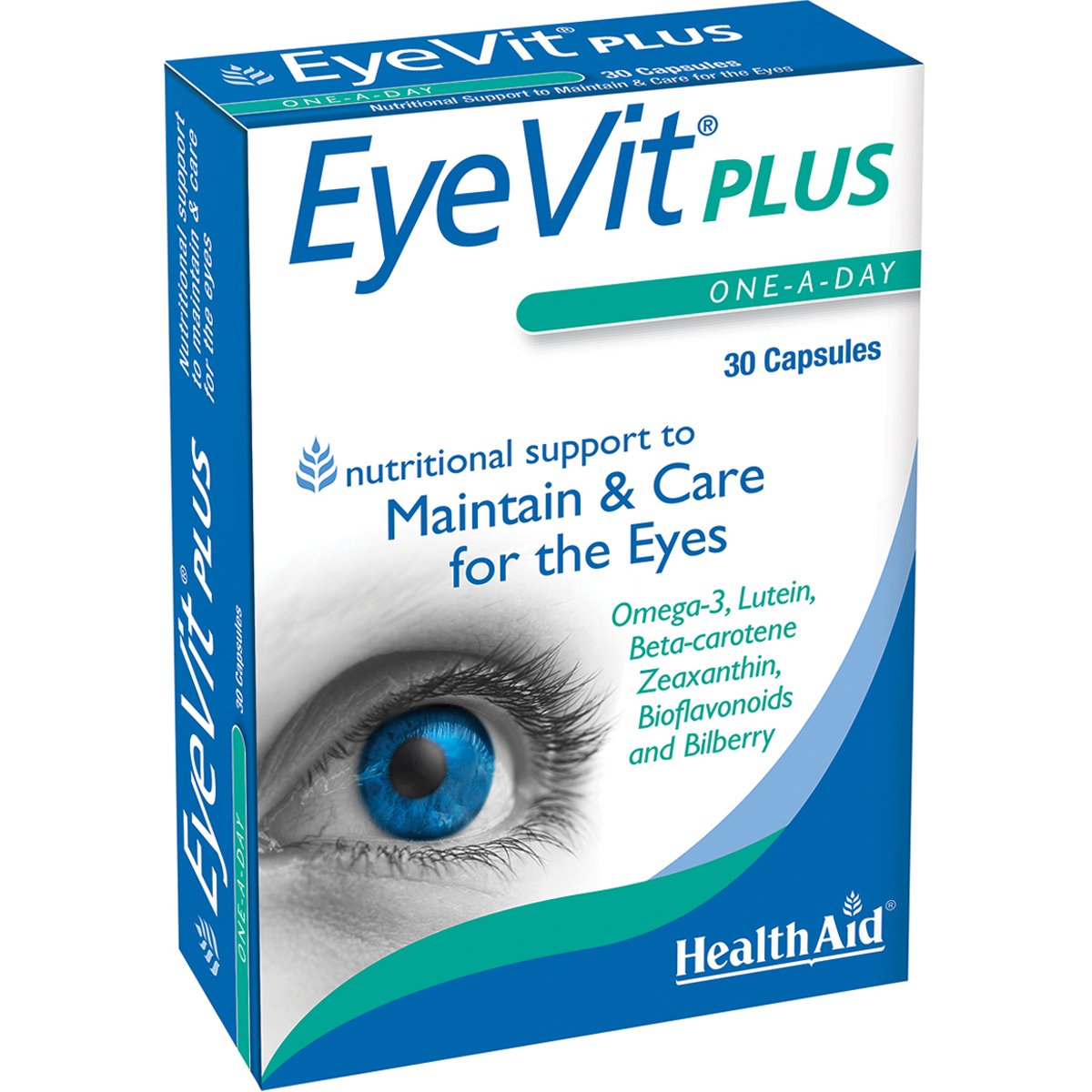 Health Aid Health Aid EyeVit Plus Συμπλήρωμα Διατροφής Βιταμινών, Μετάλλων, Ωμέγα Λιπαρών Οξέων & Εκχυλίσματος Βοτάνων για την Καλή Υγεία των Ματιών, Διατήρηση της Καλής Όρασης με Ισχυρές Αντιοξειδωτικές Ιδιότητες 30caps
