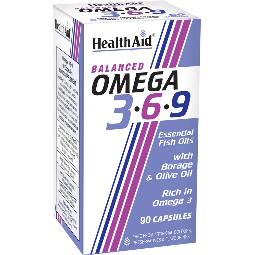 Health Aid Omega 3-6-9 Συμπλήρωμα Διατροφής Συμπλέγματος Ωμέγα Λιπαρών Οξέων για την Ομαλή Λειτουργία του Ανοσοποιητικού Συστήματος & Όρασης Κατάλληλο για Ρύθμιση Χοληστερίνης 90caps