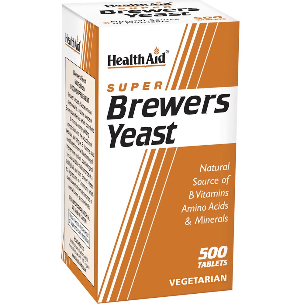 Health Aid Brewers Yeast Συμπλήρωμα Διατροφής με Φυσική Πηγή Βιταμινών Β & Αμινοξέων από Μαγιά Μπύρας για Υγιές Δέρμα & Μαλλιά 500tabs