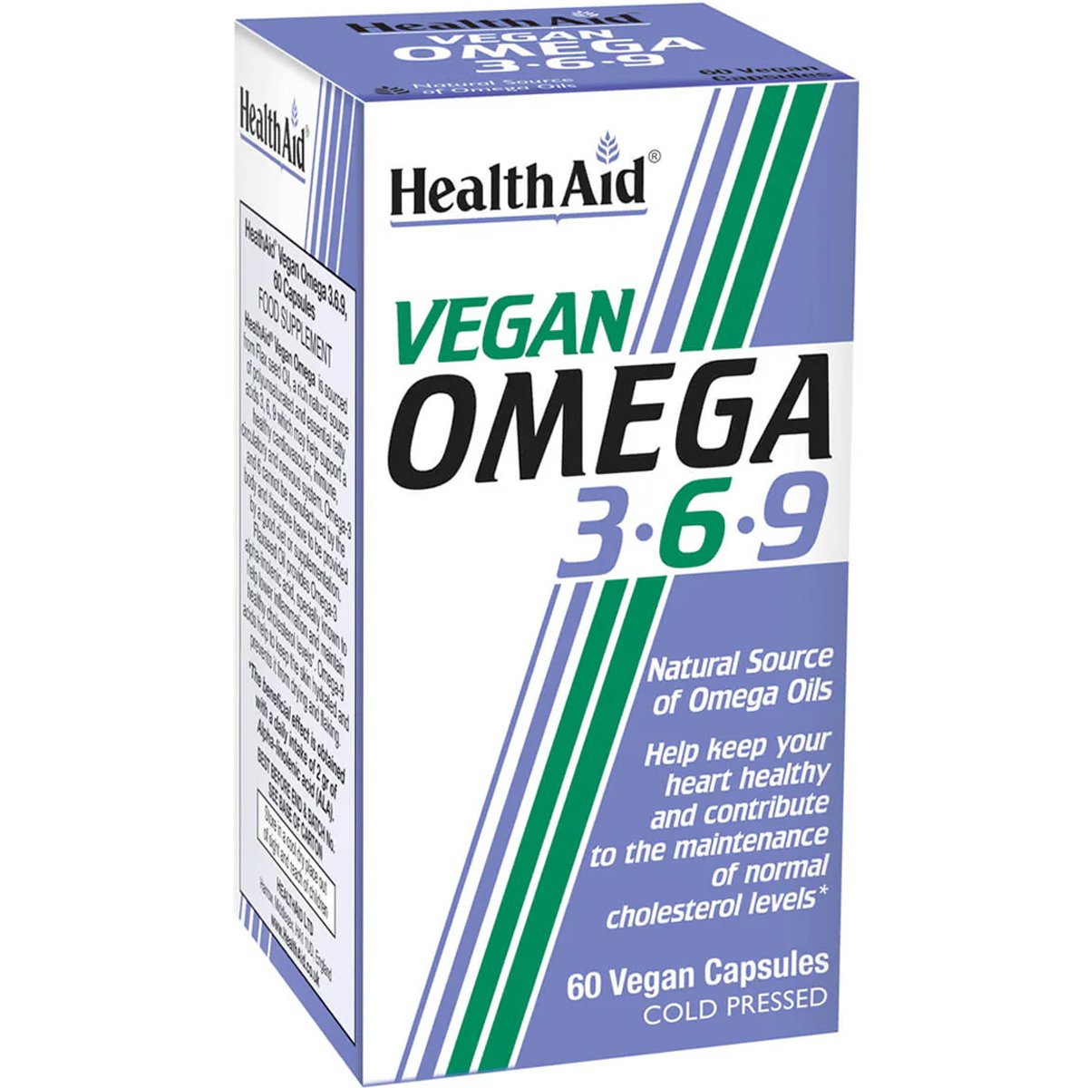 Health Aid Health Aid Vegan Omega 3-6-9 Συμπλήρωμα Διατροφής Κατάλληλο για Αυστηρά Χορτοφάγους με Έλαιο Λιναρόσπορου Πλούσιο σε Ωμέγα Λιπαρά Οξέα για την Ομαλή Λειτουργία της Καρδιάς του Εγκεφάλου & της Όρασης 60caps