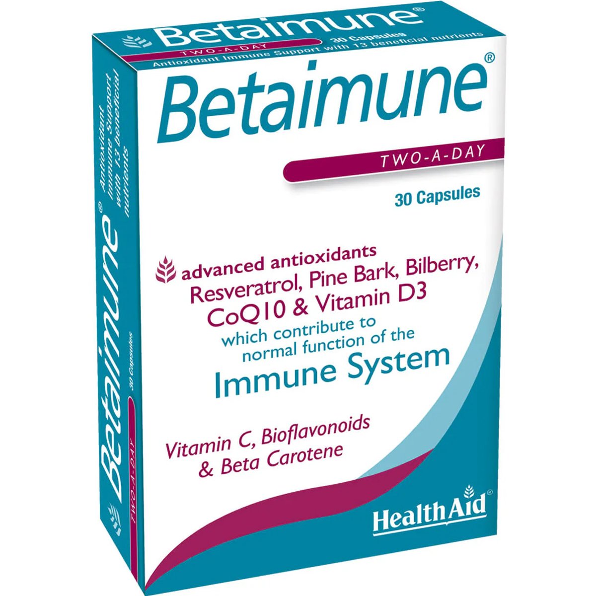 Health Aid Health Aid Betaimune Συμπλήρωμα Διατροφής Βιταμινών, Μετάλλων & Εκχυλίσματος Βοτάνων με Ισχυρή Αντιοξειδωτική Προστασία για την Υποστήριξη των Κυττάρων του Μηχανισμού του Ανοσοποιητικού Συστήματος 30caps