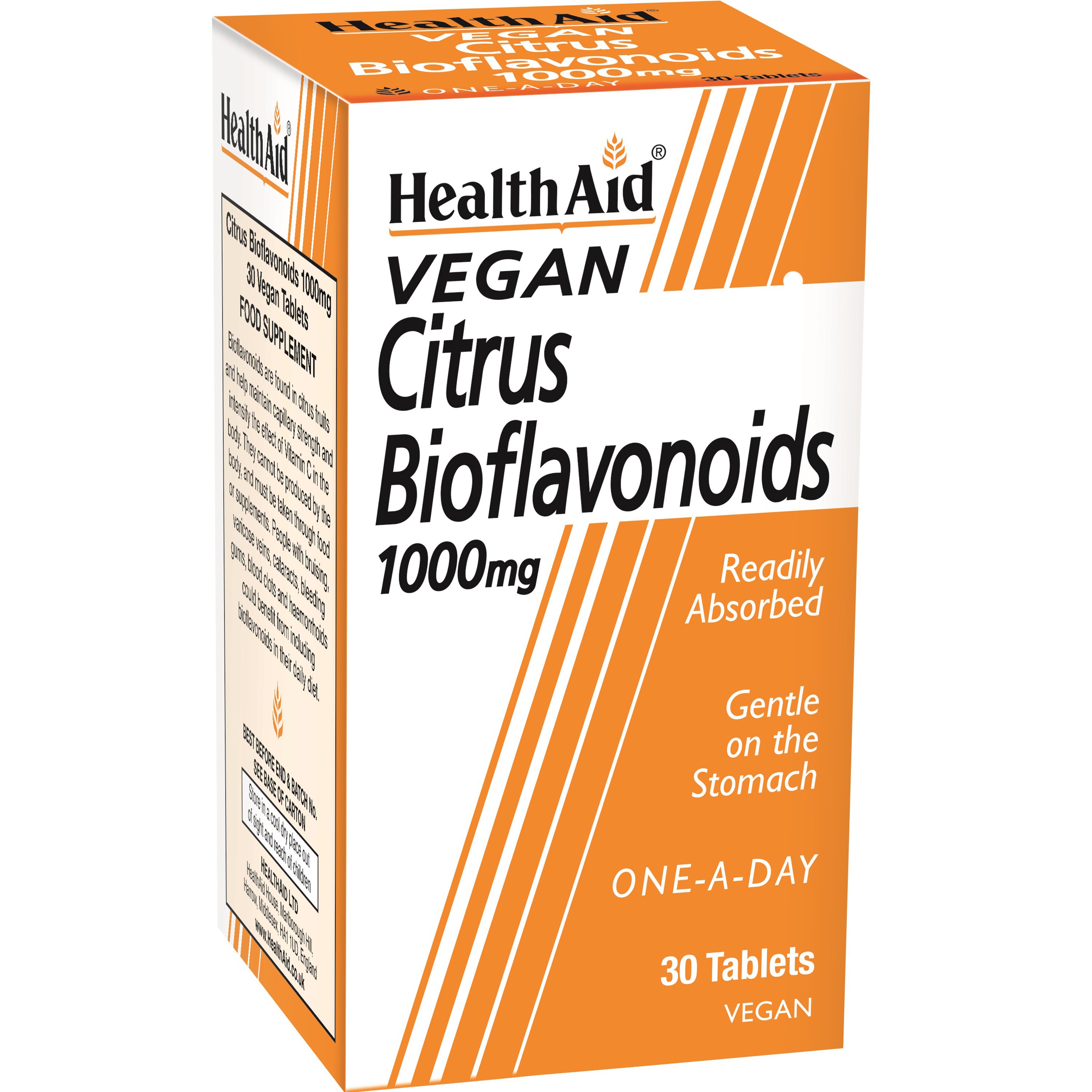 Health Aid Citrus Bioflavonoids 1000mg Συμπλήρωμα Διατροφής με Βιοφλαβονοειδή Εσπεριδοειδών για Ενίσχυση του Ανοσοποιητικού, Ενέργεια με Ισχυρές Αντιοξειδωτικές Ιδιότητες 30tabs