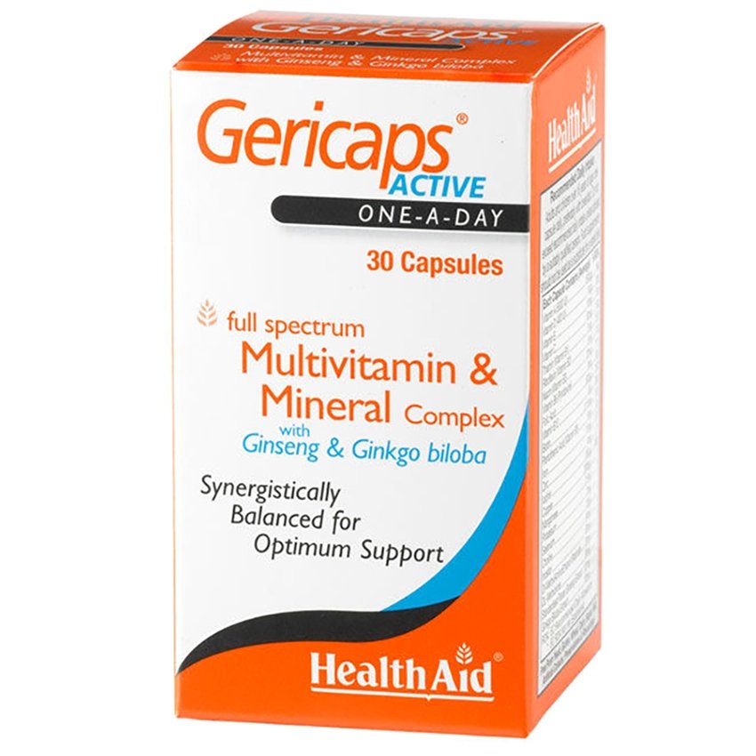 Health Aid Health Aid Gericaps Active Συμπλήρωμα Διατροφής με Πολυβιταμίνες & Μέταλλα με Ginseng & Ginkgo Biloba 30caps