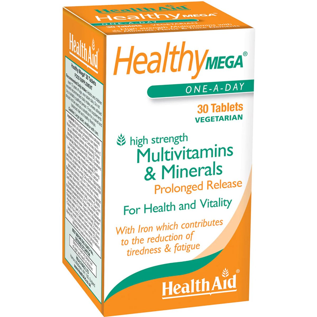 Health Aid Health Aid Healthy Mega Multivitamins & Minerals Συμπλήρωμα Διατροφής Βιταμινών, Μετάλλων, Ενζύμων & Εκχυλίσματος Βοτάνων για Ενίσχυση του Ανοσοποιητικού, με Αντιοξειδωτική Προστασία, Κατά της Κούρασης & Κόπωσης για Ενέργεια & Πνευματική Διαύγεια 30t