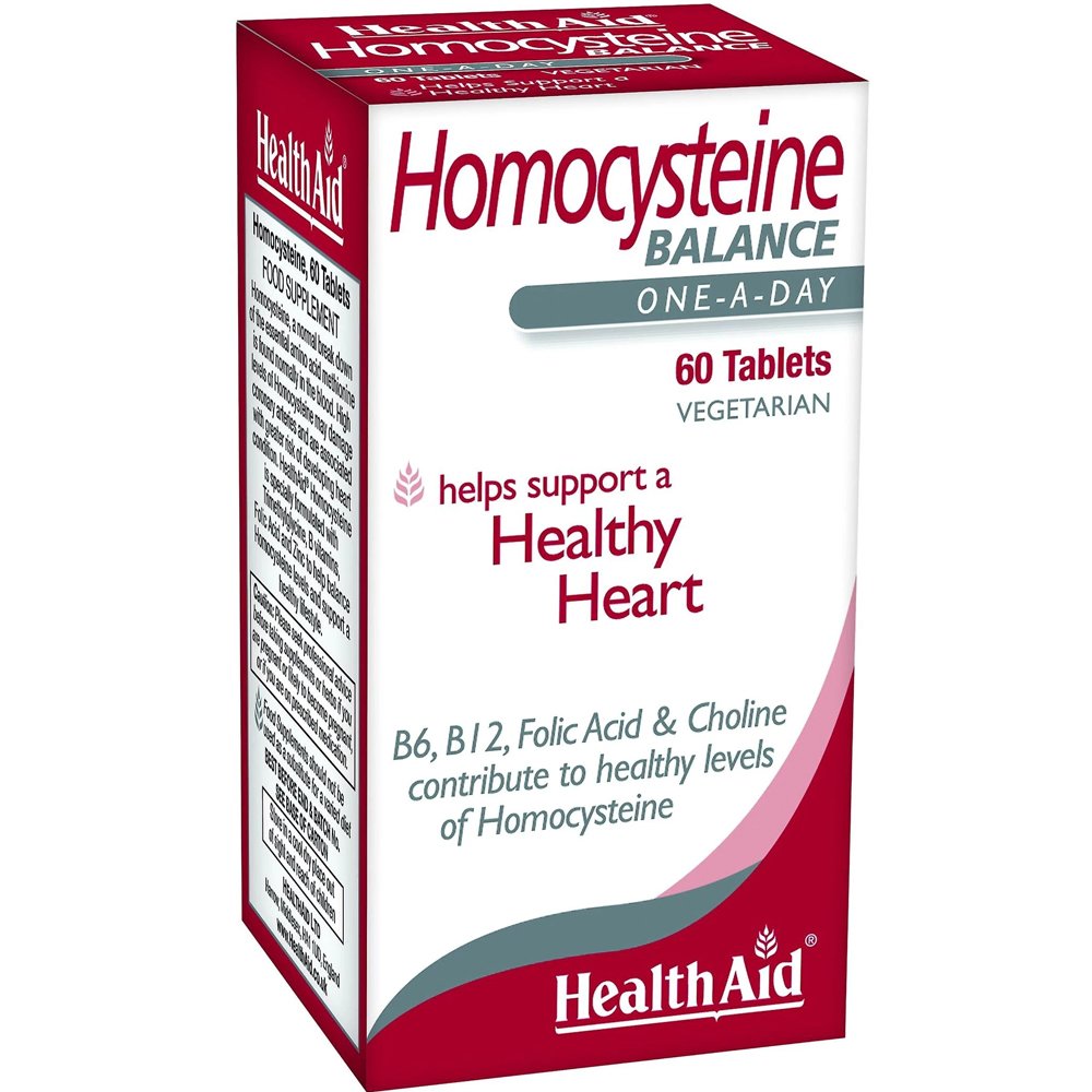 Health Aid Health Aid Homocysteine Balance Συμπλήρωμα Διατροφής Βιταμινών του Συμπλέγματος Β, Ψευδάργυρου & TMG για τη Μείωση των Επιπέδων Ομοκυστεΐνης & την Καλή Υγεία της Καρδιάς 60tabs