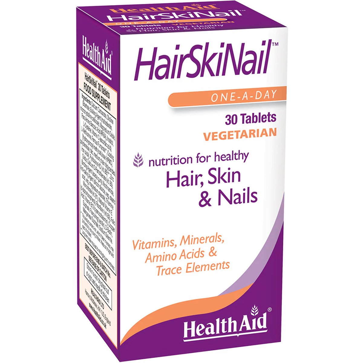 Health Aid HairSkinNail Συμπλήρωμα Διατροφής Βιταμινών, Μετάλλων & Αμινοξέων για Υγιή Μαλλιά, Δέρμα & Νύχια 30tabs