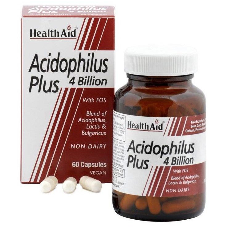 Health Aid Health Aid Acidophilus Plus 4 bilion Συμπλήρωμα Διατροφής Προβιοτικών 60caps