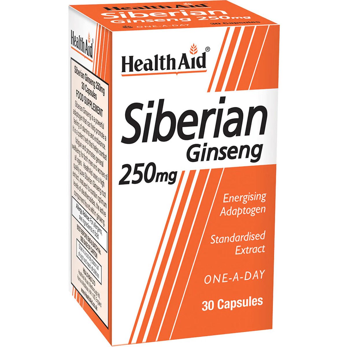 Health Aid Health Aid Siberian Ginseng 250mg Συμπλήρωμα Διατροφής Εκχυλίσματος Σιβηριανού Τζίνσενγκ για Ζωντάνια, Ενέργεια & Αντιμετώπιση Έντονου Άγχους & Σωματικής Κόπωσης 30caps
