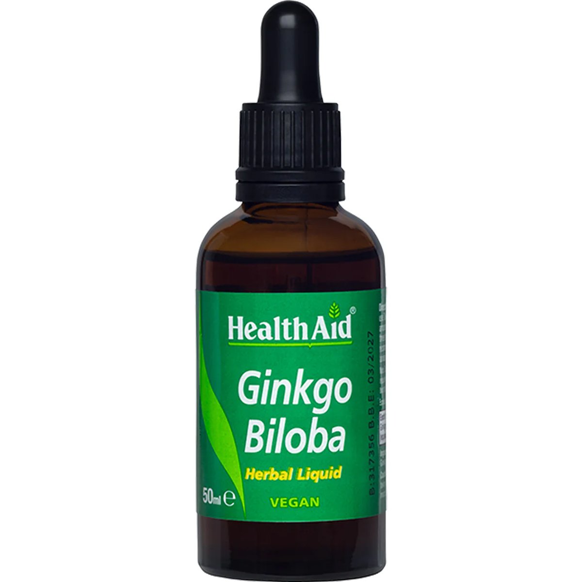 Health Aid Health Aid Ginkgo Biloba Herbal Liquid Συμπλήρωμα Διατροφής Εκχυλίσματος του Βοτάνου Ginkgo Biloba για Ενίσχυση της Μνήμης & Καλή Λειτουργία του Κυκλοφορικού Συστήματος σε Πόσιμο Υγρό 50ml