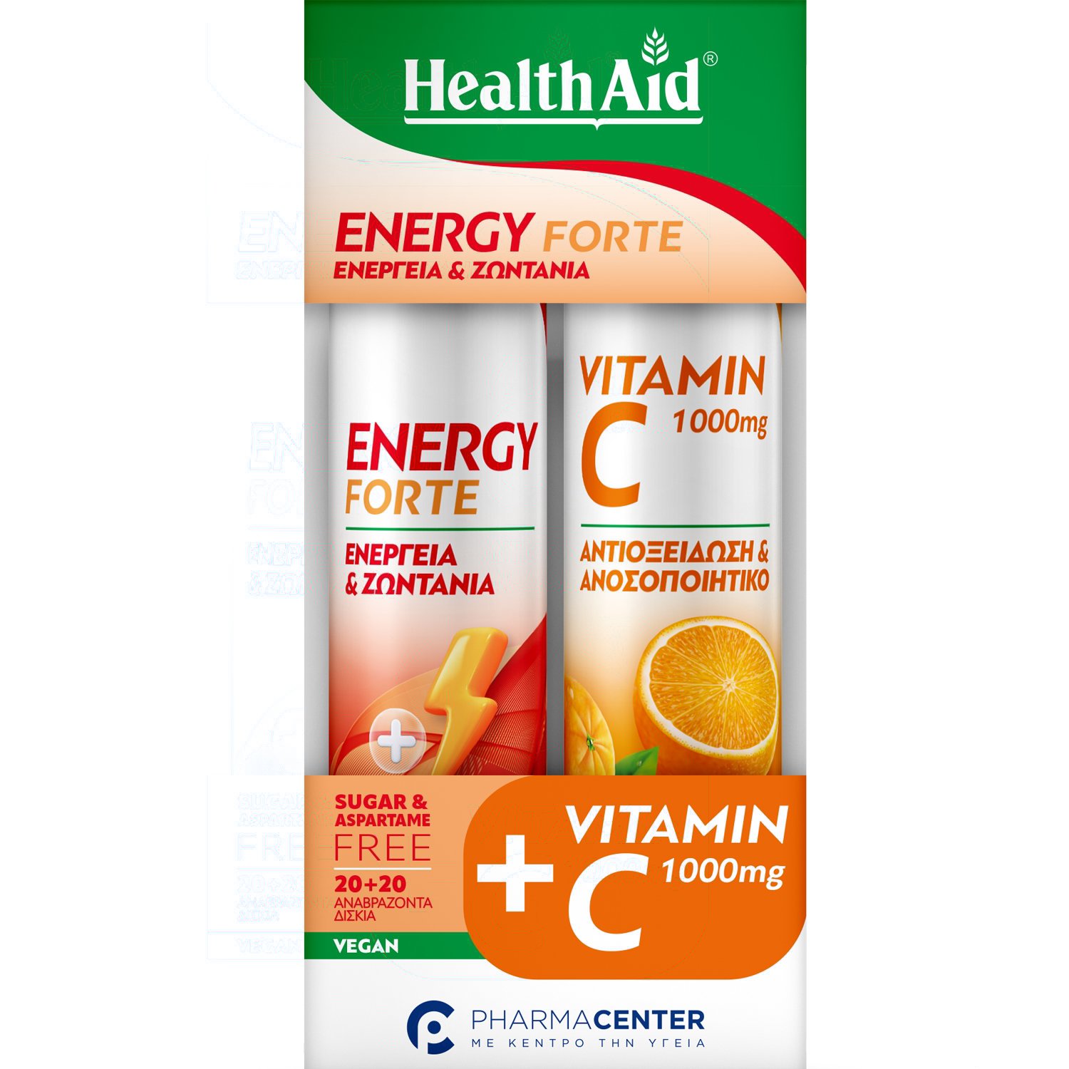 Health Aid Health Aid Promo Energy Forte Tropical Fruits 20 Effer.tabs & Vitamin C 1000mg Orange 20 Effer.tabs